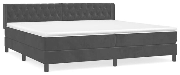 Krevet s oprugama i madracem crni 200x200 cm baršunasti - Crna / 200 x 200 cm