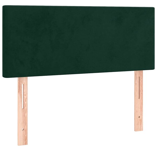 Box spring krevet s madracem tamnozeleni 90x200 cm baršunasti - Zelena / 90 x 200 cm