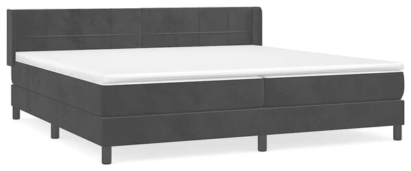 Krevet s oprugama i madracem crni 200x200 cm baršunasti - Crna / 200 x 200 cm