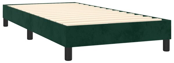 Box spring krevet s madracem tamnozeleni 90x200 cm baršunasti - Zelena / 90 x 200 cm