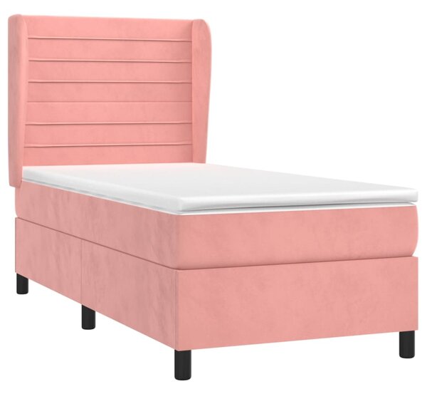 Box spring krevet s madracem ružičasti 100x200 cm baršunasti - Ružičasti / 100 x 200 cm