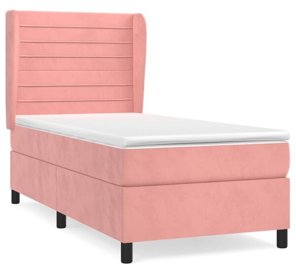 Box spring krevet s madracem ružičasti 100x200 cm baršunasti - Ružičasti / 100 x 200 cm