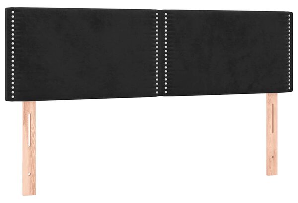 Krevet s oprugama i madracem crni 140x200 cm baršunasti - Crna / 140 x 200 cm