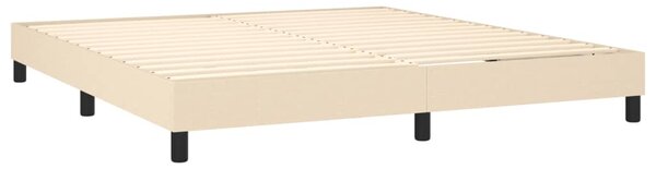 Krevet s oprugama i madracem krem 180x200 cm od tkanine - Krema / 180 x 200 cm