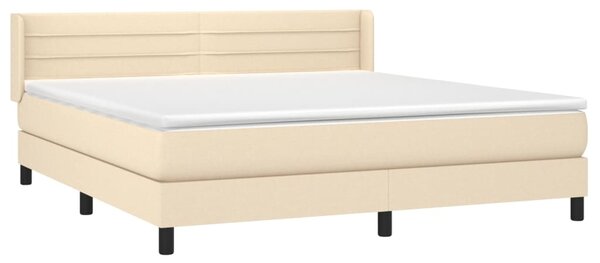 Krevet s oprugama i madracem krem 180x200 cm od tkanine - Krema / 180 x 200 cm