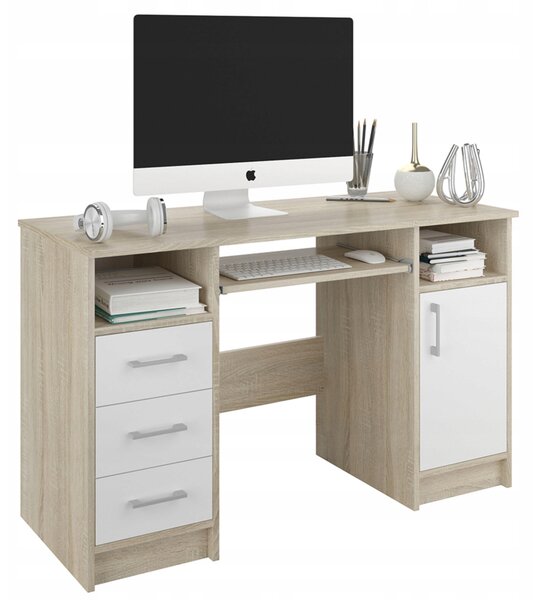 PC stol Nartos (hrast sonoma + bijela)
