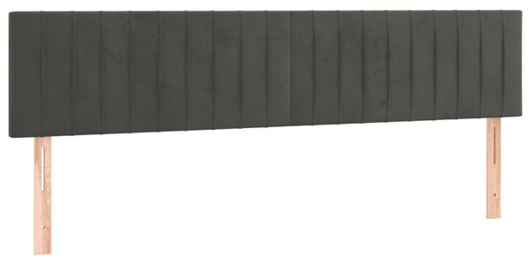 Krevet s oprugama i madracem tamnosivi 180x200 cm baršunasti - Siva / 180 x 200 cm