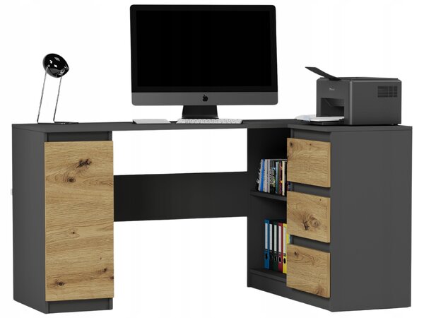 Kutni PC stol Nyper (antracit + artisan)