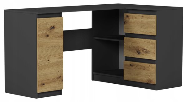 Kutni PC stol Nyper (antracit + artisan)