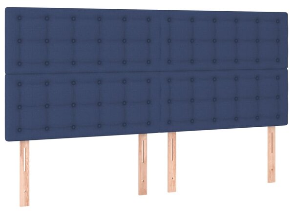 Krevet s oprugama i madracem plavi 160x200 cm od tkanine - Plava / 160 x 200 cm