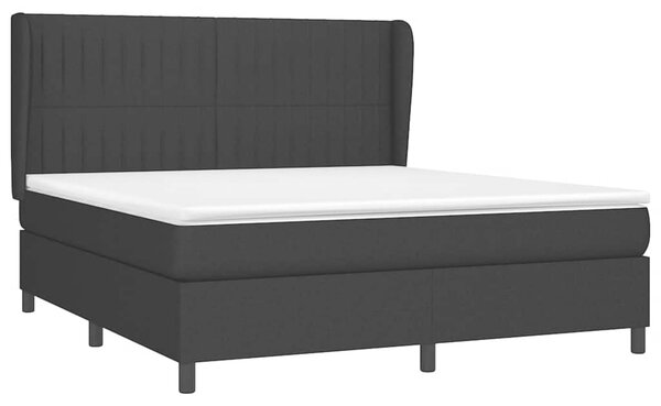 Krevet s oprugama i madracem crni 180x200 cm od tkanine - Crna / 180 x 200 cm