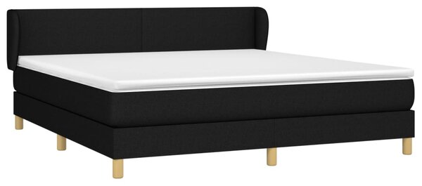 Krevet s oprugama i madracem crni 180x200 cm od tkanine - Crna / 180 x 200 cm