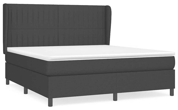 Krevet s oprugama i madracem crni 180x200 cm od tkanine - Crna / 180 x 200 cm