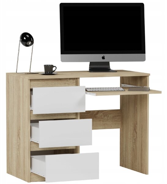 PC stol Nubro (hrast sonoma + bijela) (L)