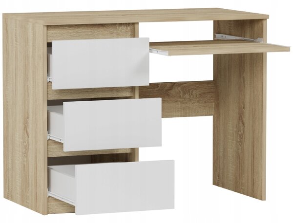 PC stol Nubro (hrast sonoma + bijela) (L)