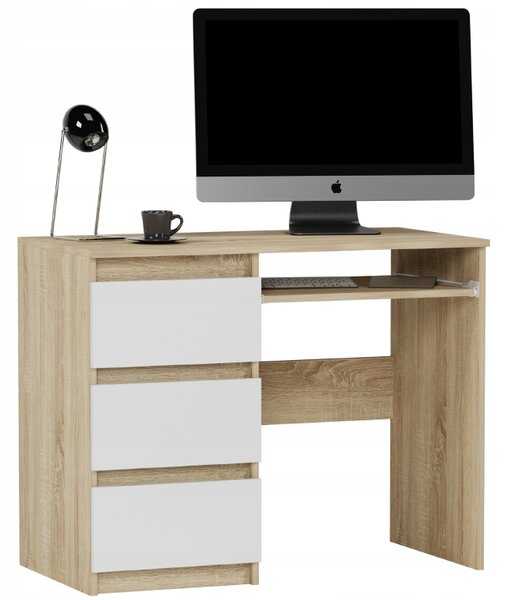 PC stol Nubro (hrast sonoma + bijela) (L)
