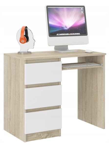 PC stol Nubro (hrast sonoma + bijela) (L)