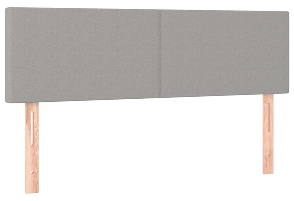 Krevet s oprugama i madracem svjetlosivi 140x190 cm od tkanine - Siva / 140 x 190 cm