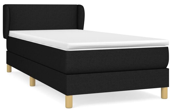 Box spring krevet s madracem crni 80 x 200 cm od tkanine - Crna / 80 x 200 cm
