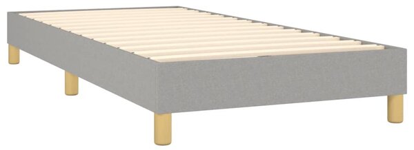 Okvir kreveta s oprugama i madrac svjetlosivi 90x200cm tkanina - Siva / 90 x 200 cm