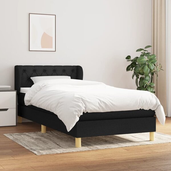 Box spring krevet s madracem crni 80 x 200 cm od tkanine - Crna / 80 x 200 cm