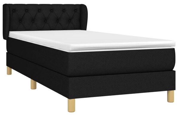 Box spring krevet s madracem crni 80 x 200 cm od tkanine - Crna / 80 x 200 cm