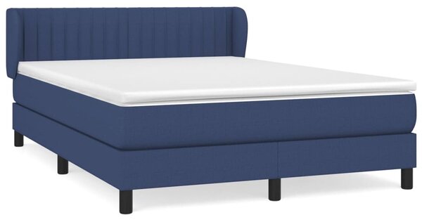 Krevet s oprugama i madracem plavi 140 x 190 cm od tkanine - Plava / 140 x 190 cm