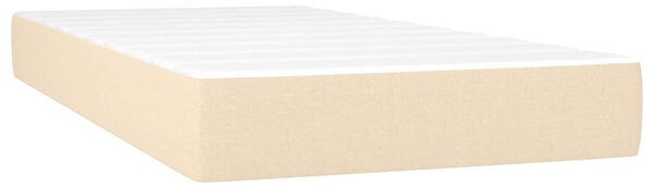 Krevet s oprugama i madracem krem 200 x 200 cm od tkanine - Krema / 200 x 200 cm