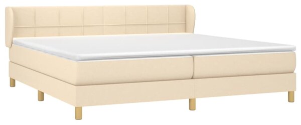 Krevet s oprugama i madracem krem 200 x 200 cm od tkanine - Krema / 200 x 200 cm