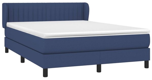 Krevet s oprugama i madracem plavi 140 x 190 cm od tkanine - Plava / 140 x 190 cm