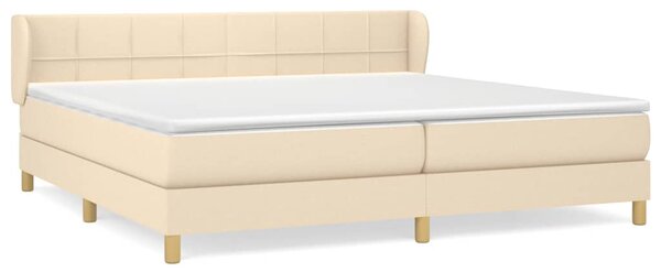 Krevet s oprugama i madracem krem 200 x 200 cm od tkanine - Krema / 200 x 200 cm