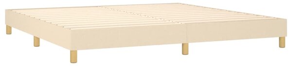 Krevet s oprugama i madracem krem 200 x 200 cm od tkanine - Krema / 200 x 200 cm