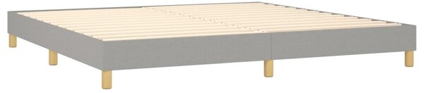 Krevet s oprugama i madracem svjetlosivi 200 x 200cm od tkanine - Siva / 200 x 200 cm