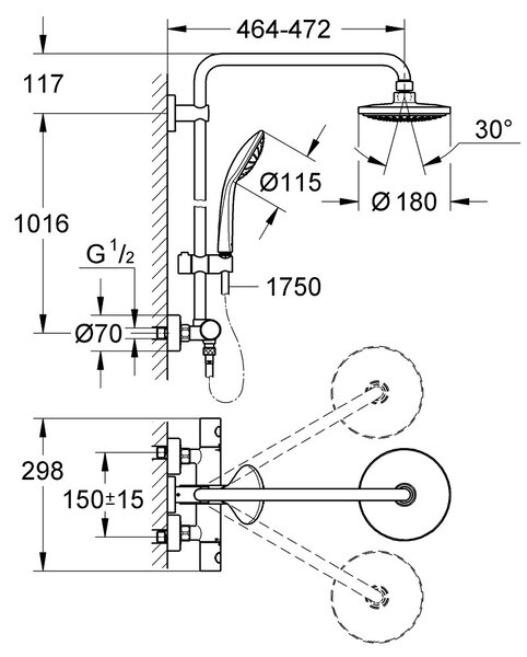 Set za tuš Grohe Euphoria system 180