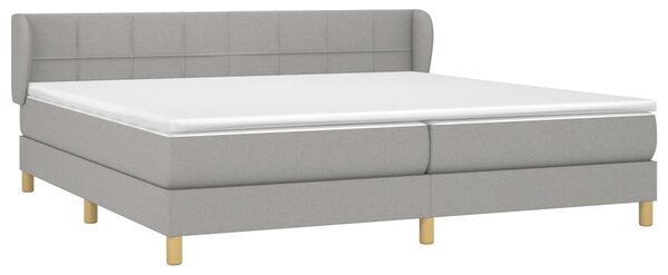 Krevet s oprugama i madracem svjetlosivi 200 x 200cm od tkanine - Siva / 200 x 200 cm