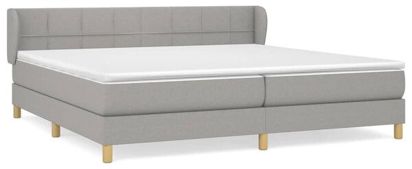 Krevet s oprugama i madracem svjetlosivi 200 x 200cm od tkanine - Siva / 200 x 200 cm
