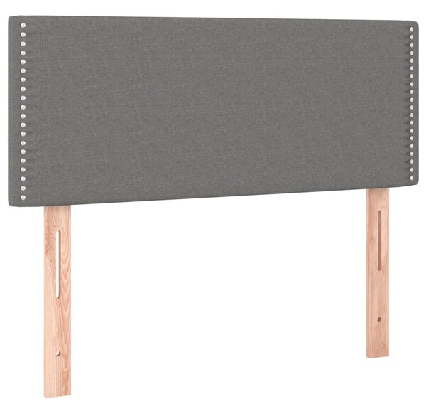 Krevet s oprugama i madracem tamnosivi 90x200 cm od tkanine - Siva / 90 x 200 cm