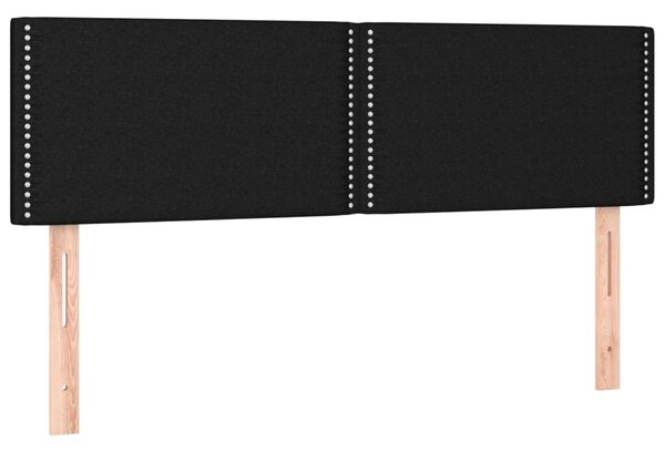 Krevet s oprugama i madracem crni 140 x 190 cm od tkanine - Crna / 140 x 190 cm