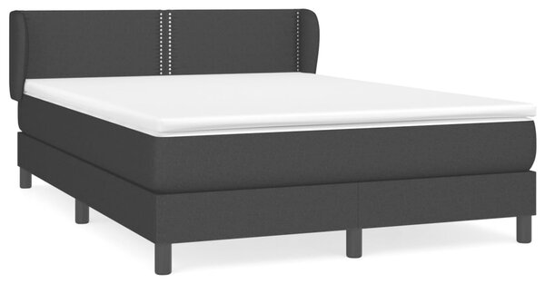 Krevet s oprugama i madracem crni 140 x 190 cm od tkanine - Crna / 140 x 190 cm