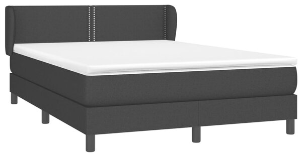 Krevet s oprugama i madracem crni 140 x 190 cm od tkanine - Crna / 140 x 190 cm