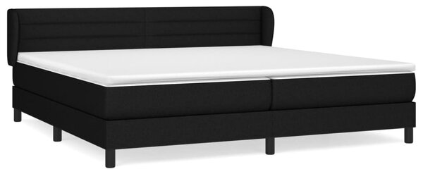 Krevet s oprugama i madracem crni 200x200 cm od tkanine - Crna / 200 x 200 cm