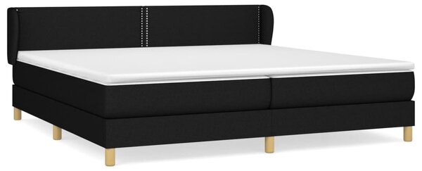 Krevet s oprugama i madracem crni 200x200 cm od tkanine - Crna / 200 x 200 cm
