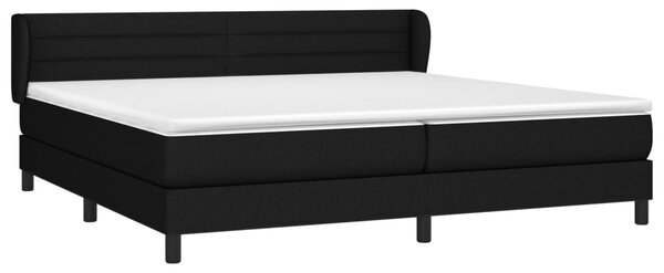 Krevet s oprugama i madracem crni 200x200 cm od tkanine - Crna / 200 x 200 cm