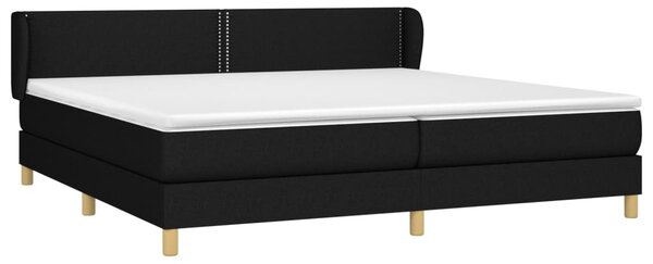Krevet s oprugama i madracem crni 200x200 cm od tkanine - Crna / 200 x 200 cm