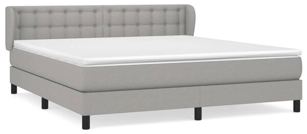 Krevet box spring s madracem svjetlosiva 160x200 cm tkanina - Siva / 160 x 200 cm
