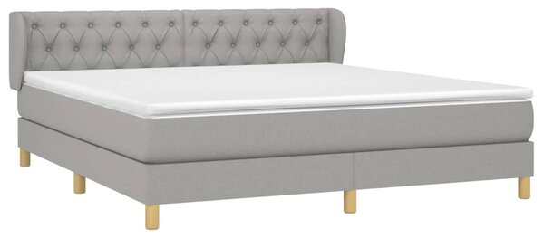 Krevet box spring s madracem svjetlosiva 160x200 cm tkanina - Siva / 160 x 200 cm