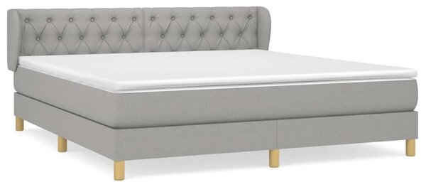 Krevet box spring s madracem svjetlosiva 160x200 cm tkanina - Siva / 160 x 200 cm