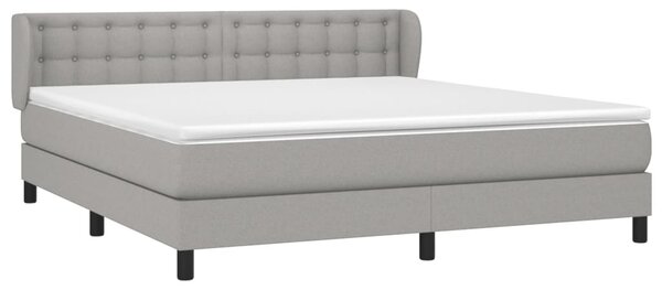 Krevet box spring s madracem svjetlosiva 160x200 cm tkanina - Siva / 160 x 200 cm