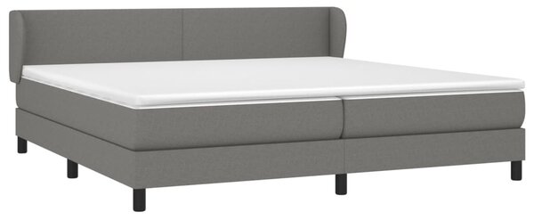 Krevet s oprugama i madracem tamnosivi 200 x 200 cm od tkanine - Siva / 200 x 200 cm