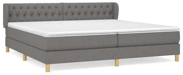 Krevet s oprugama i madracem tamnosivi 200 x 200 cm od tkanine - Siva / 200 x 200 cm
